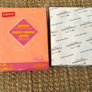 COPY PAPER WHITE COPY 500 LETTER SIZE PAPER PINK PASTELS COPY PAPER BUNDLE